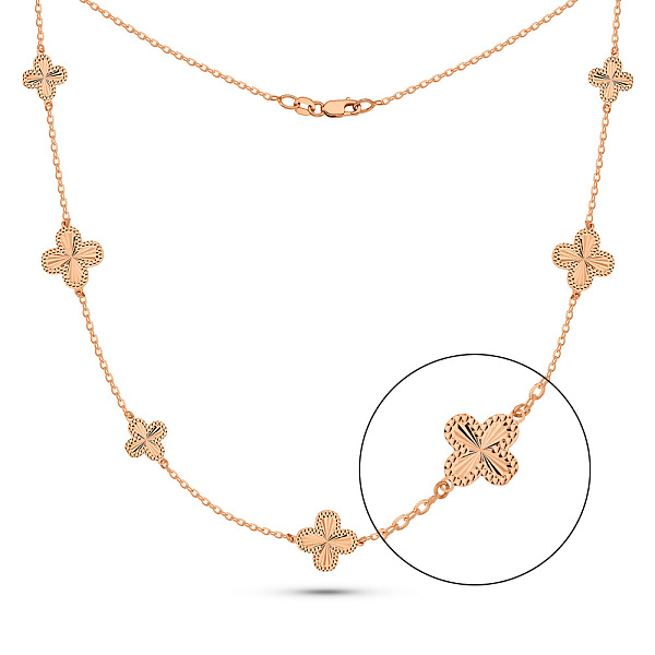 Золотое колье Клевер без камней (арт. 352991) – изображение 1