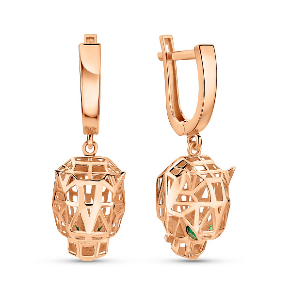 Сережки з червоного золота Пантера (арт. 1091381з) – зображення 1