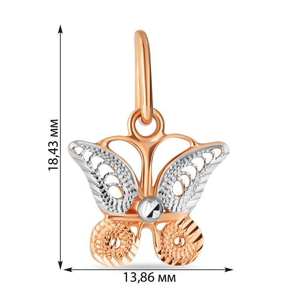 Подвес из красного золота с родированием (арт. 422820р) – изображение 2