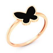 Каблучка з червоного золота Метелики з емаллю (арт. 141208еч)