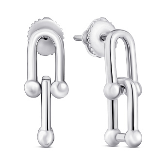 Серебряные серьги-пусеты без камней (арт. 7518/С2/290)