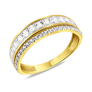 Кольцо золотое с дорожками из фианитов (арт. 140482ж)