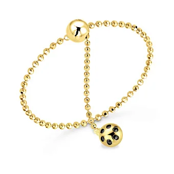 Каблучка Fly з жовтого золота з ланцюжком (арт. 155780/1ж)