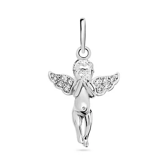 Подвес Ангел из белого золота с фианитами (арт. 422792б)
