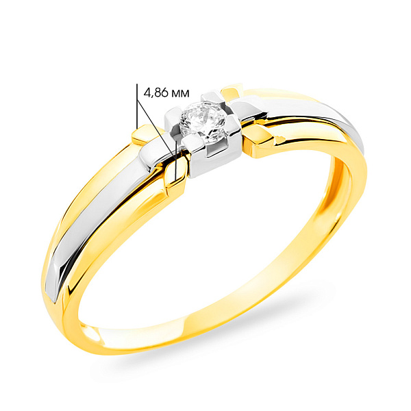 Помолвочное кольцо из золота с фианитом (арт. 140632ж) – изображение 2