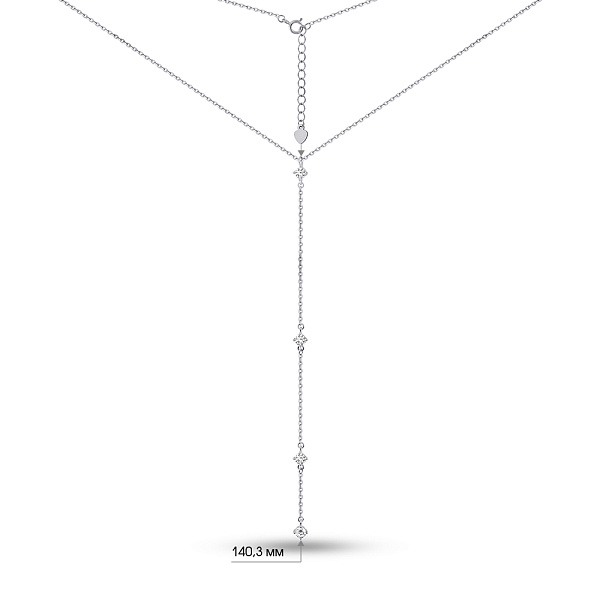 Серебряное колье-галстук с фианитами (арт. 7507/2206) – изображение 3