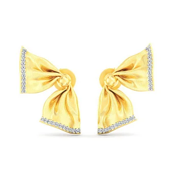 Золоті сережки Бантики Francelli з діамантами (арт. Т111357010ж)