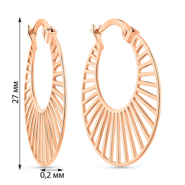 Серьги из красного золота (арт. 111314) – изображение 5