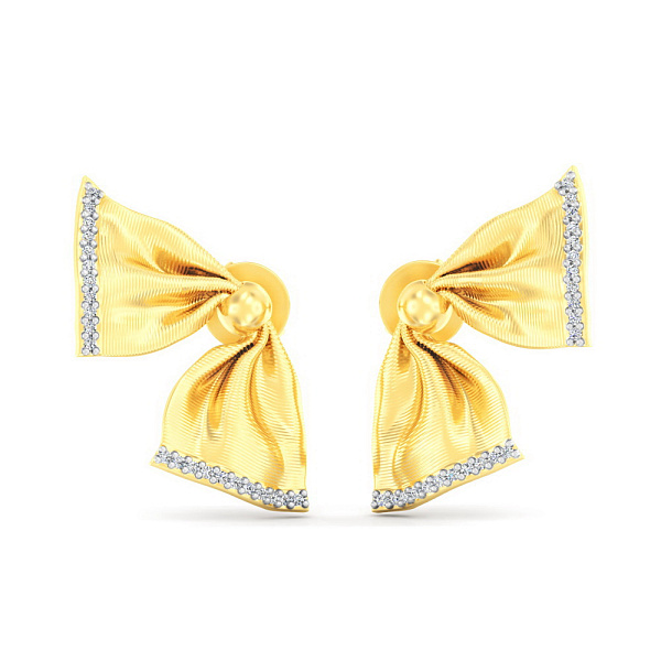 Золоті сережки Бантики Francelli з діамантами (арт. Т111357010ж) – зображення 1