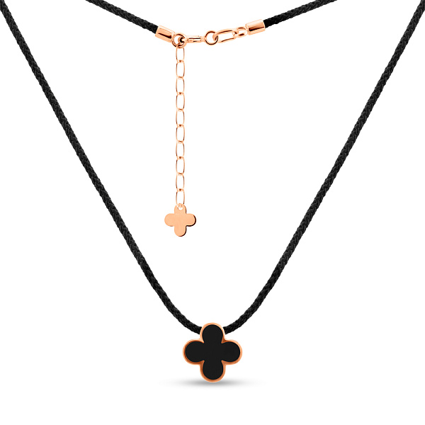 Ювелірний шнурок з золотим замком і підвіскою з емаллю (арт. 360241еч) – зображення 2