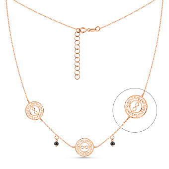 Фото Колье Олимпия из красного золота с подвесками (арт. 352802ч)