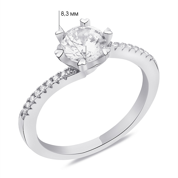 Серебряное кольцо с фианитами (арт. 7501/5993) – изображение 2