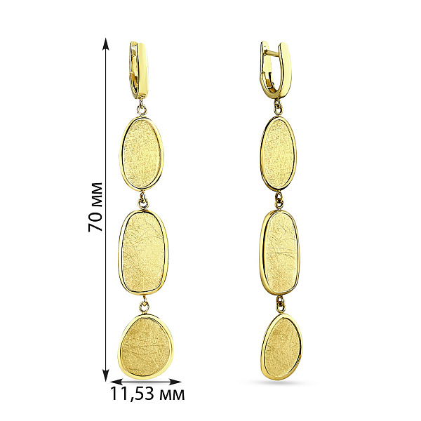 Золотые серьги-подвески Diva (арт. 107594ж) – изображение 2