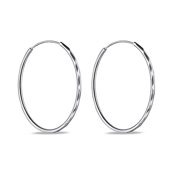 Серебряные серьги без камней (арт. 7502/9853/40) – изображение 1