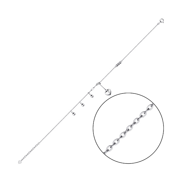 Браслет из серебра на ногу с подвесками (арт. 7509/4396н) – изображение 1