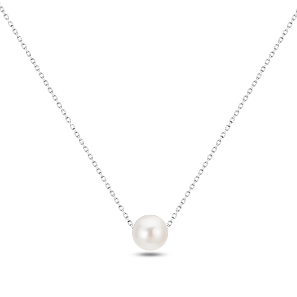 Серебряное колье с жемчужиной (арт. 7507/2685/1жб) – изображение 2
