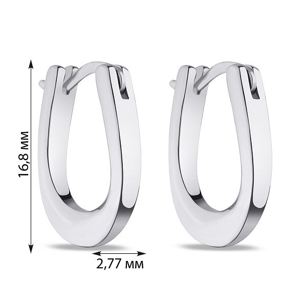 Серьги серебряные без камней (арт. 7502/4408/15) – изображение 2
