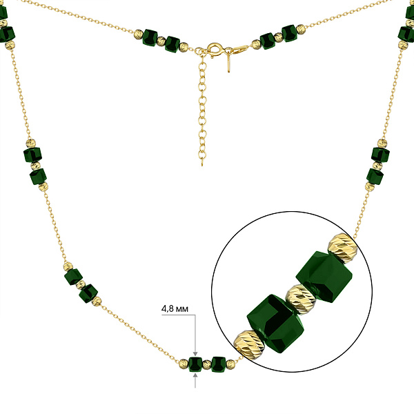 Серебряное колье с желтым родированием и ониксом (арт. 7507/1759жоз) – изображение 2