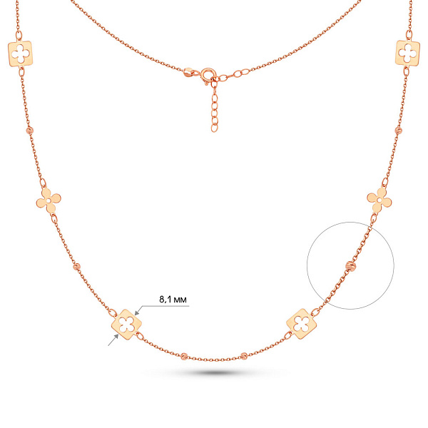 Золотое колье Клевер (арт. 352622) – изображение 3