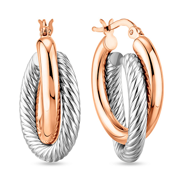 Серьги из красного и белого золота (арт. 103587/20кб) – изображение 1