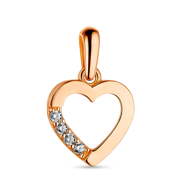 Подвес золотой Сердце с фианитами (арт. 424235) – изображение 1