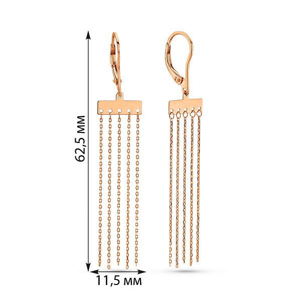 Золоті сережки-китиці (арт. 109789) – зображення 2