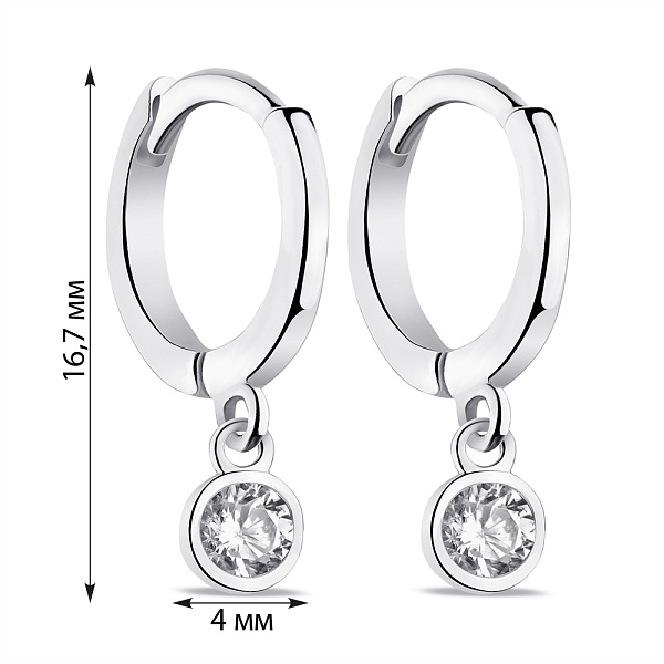 Серьги из серебра с фианитами (арт. 7502/9214/10) – изображение 2