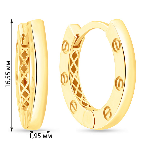 Серьги-кольца из желтого золота (арт. 108535/20ж) – изображение 4
