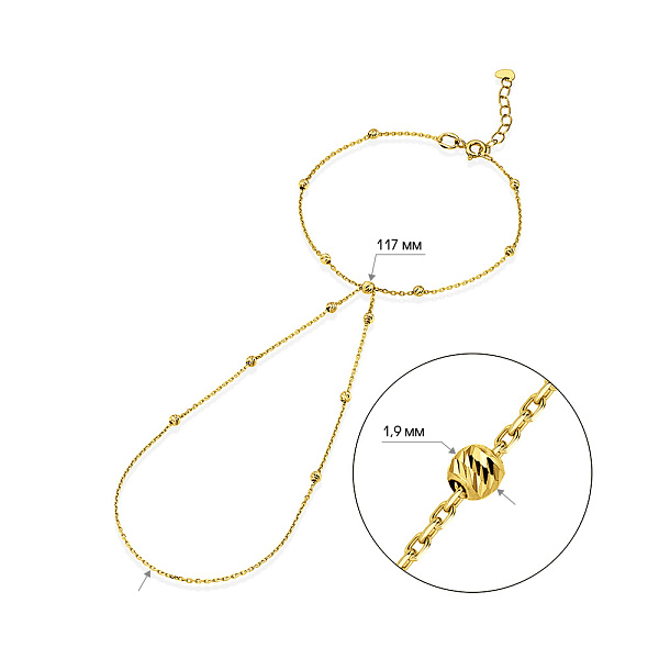 Слейв браслет з жовтого золота (арт. 340101ж) – зображення 2