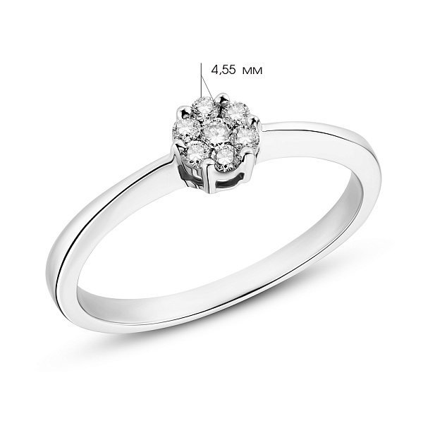 Золота каблучка з діамантами (арт. К341032010б) – зображення 2