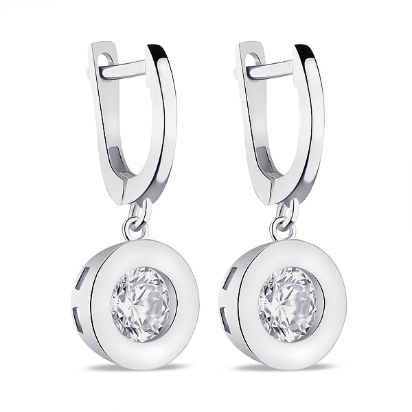 Серьги-подвески из серебра с фианитами (арт. 7502/9131) – изображение 1