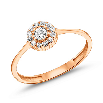 Золотое кольцо с фианитами (арт. 156210)