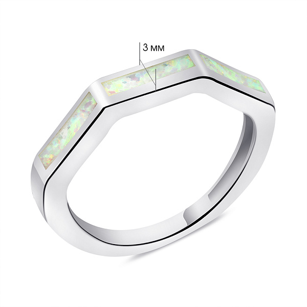 Срібна каблучка з опалом (арт. 7501/6692Поб) – зображення 2