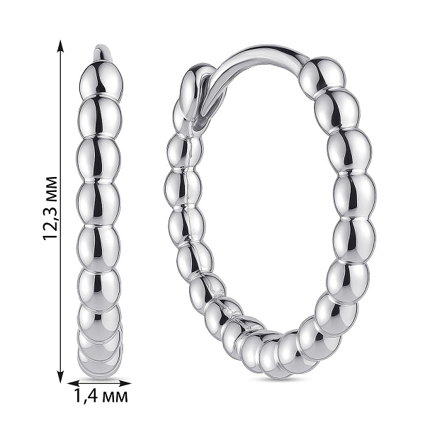 Серебряные серьги-кольца без камней (арт. 7502/10037/10) – изображение 2