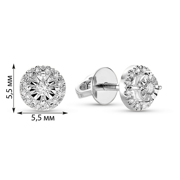 Золотые серьги с бриллиантами (арт. Т011684010б) – изображение 2