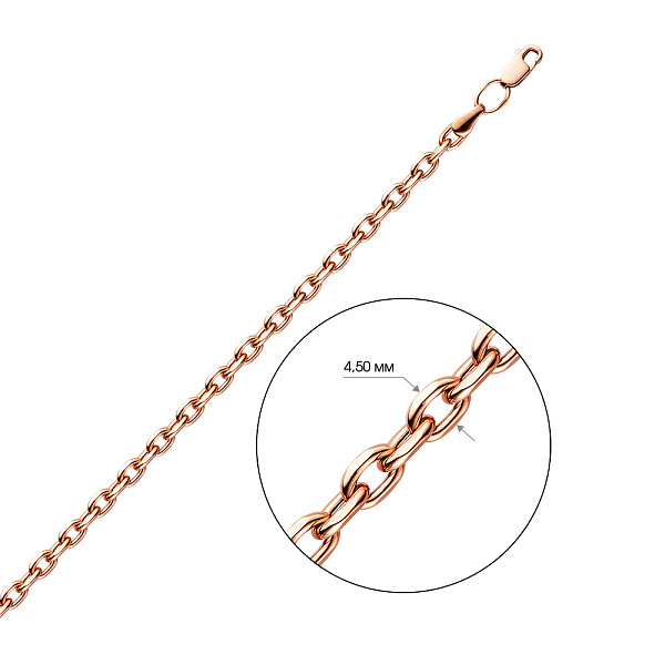 Золотой цепочный браслет на руку Якорного плетения (арт. 316205) – изображение 2