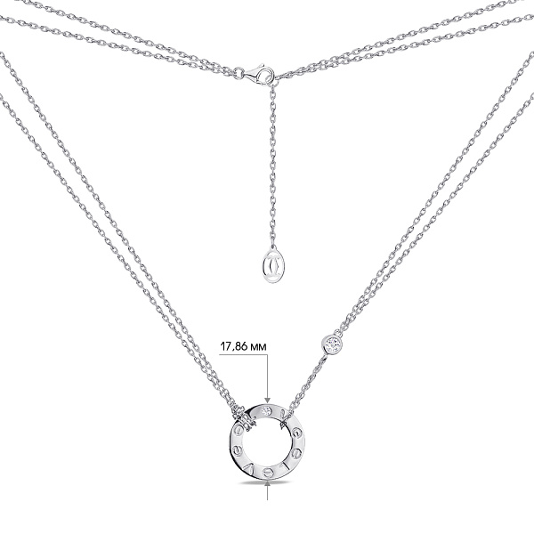 Кольє зі срібла з білими фіанітами (арт. 7507/1345) – зображення 3