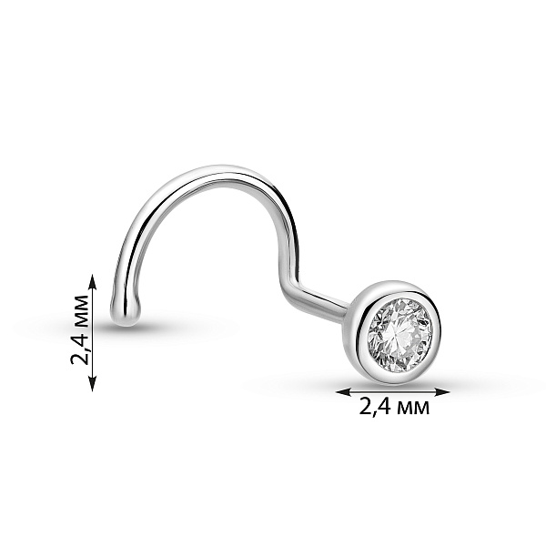 Золотий пірсинг в ніс з діамантом (арт. Н011825005б) – зображення 2