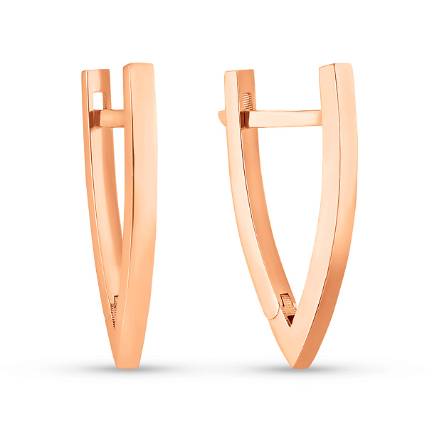 Серьги из красного золота без камней (арт. 109857) – изображение 1