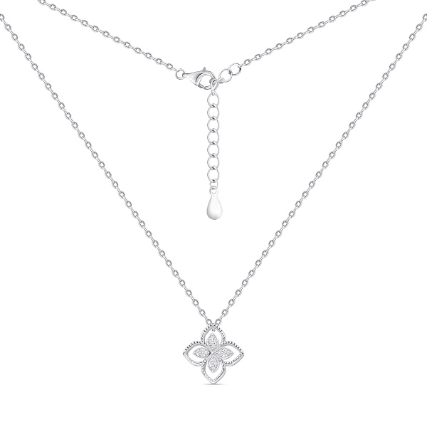 Серебряное колье Цветок с фианитами (арт. 7507/2376/15) – изображение 1