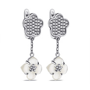Сережки зі срібла з перламутром і фіанітами (арт. 7502/9601п)