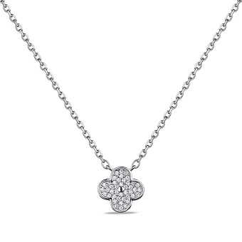 Кольє зі срібла Конюшина з фіанітами (арт. 7507/2194/10)