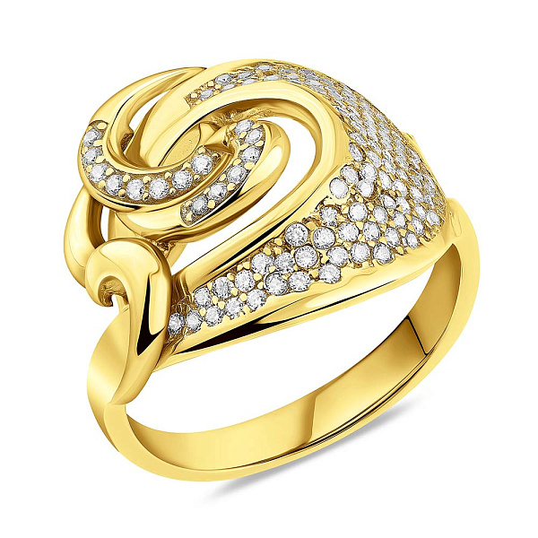 Кольцо из желтого золота с фианитами (арт. 152094ж) – изображение 1