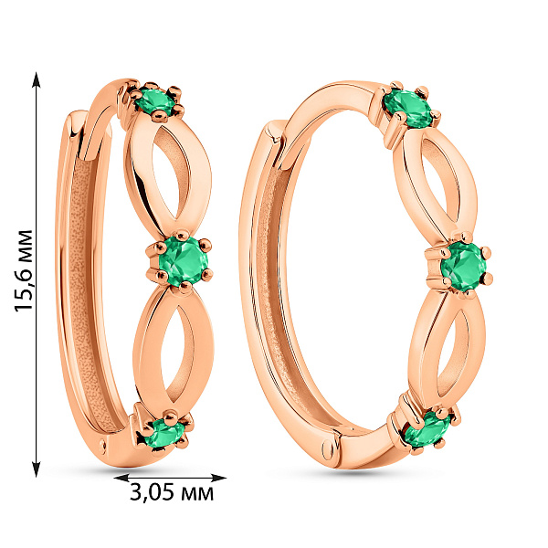 Серьги из красного золота с изумрудом (арт. 111289Пи) – изображение 2
