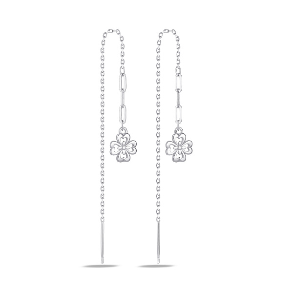 Серебряные серьги-протяжки цветок (арт. 7502/10411) – изображение 1