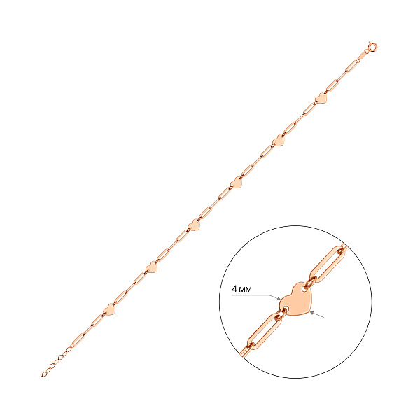 Золотой браслет Сердца (арт. 3261471) – изображение 2