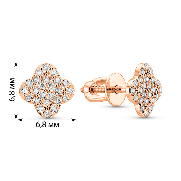 Серьги из красного золота с бриллиантами (арт. Т011509015) – изображение 4