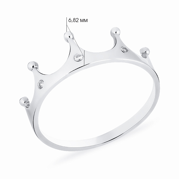 Золотое кольцо Корона с фианитами (арт. 140708б) – изображение 5