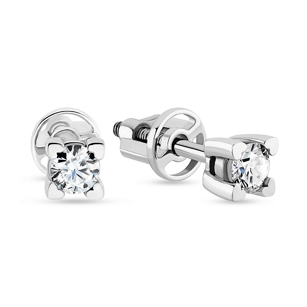 Золотые серьги-пусеты с бриллиантами  (арт. Т011053020б) – изображение 1