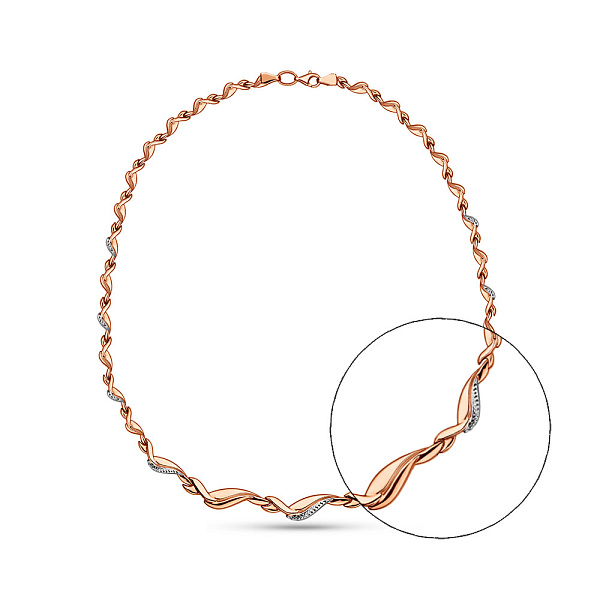 Золоте кольє з родіюванням (арт. 370068р) – зображення 1